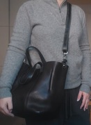 Autograph M&S czekoladowa torebka skórzana worek shopperka skóra brązowa