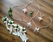 Piękna  dekoracja samochodu na ślub boho premium 