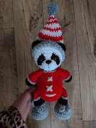 Miś Panda, przytulanka, w piżamie, handmade