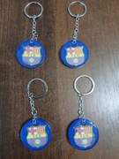Barcelona Fc. Brelok na klucze z błyszczącymi dodatkami.
