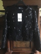 ZARA Marynarka z frędzlami i cekinami