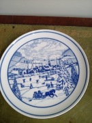 Talerz ozdobny z motywem zimowym