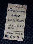 Magnes Bilet Chludowo - Obernick (Warthe)