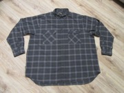 SNICKERS męska koszula szara w kratkę solidna bawełna_ 3XL