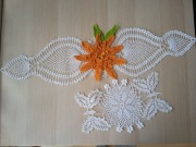 Szydełkowy bieżnik serweta z kwiatkiem hand made 