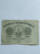 Sprzedam banknot Austria Notgeld 20 Heller Krems 1920r.