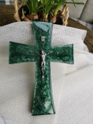 Krzyż z żywicy epoksydowej, ręcznie robiony  dekoracja religijna, efekty 3D