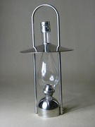 Metalowa stołowa lampa naftowa z metalowym daszkiem