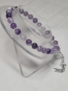 Bransoletka- ametyst - stal nierdzewna 