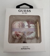 2 etui Guess AirPods Pro cover fioletowy/purple Flower Strap Collection