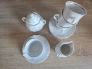 Zestaw Lubiana 11 elementów porcelana serwis kawowy kawiarka zastawa