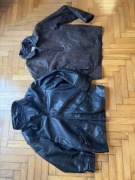 Dwie Kurtki skórzane Vintage PRL Morena 100% skóra roz. L 52