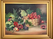 Obraz olejny T. Abbott 1934 Anglia – martwa natura, sygnowany