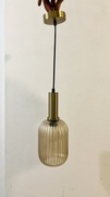 Lampa wisząca złota bursztynowy szklany klosz Lucide