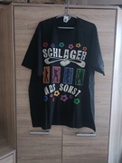 Czarna koszulka z nadrukiem, duży rozmiar, plus 