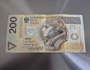Banknot 200 zł seria zastępcza YB0962633