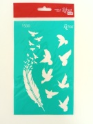 Rosa szablon samoprzylepny 13x20 cm piórko