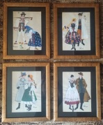 Stroje Ludowe - zestaw 4 obrazów