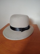  LUKSUSOWY KAPELUSZ szary z filcu Vintage.Idealny