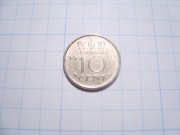Holandia moneta 10 centów 1963 nikiel