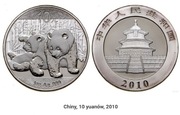 srebrna moneta próba 999, Panda 2010 , Chiny , 