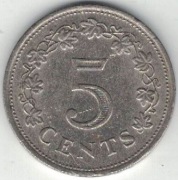 Malta 5 cents centów 1976  23,6 mm nr 1