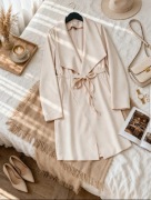 Płaszczyk blezer trencz damski 40 L beżowy