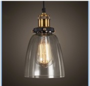 Lampa wisząca w stylu industrialnym, żyrandol ze szkła vintage E27,