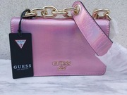 Nowa torebka GUESS różowa metaliczna pink hologram