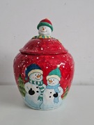 Pojemnik na ciastka z motywem świątecznym zima bałwany śnieg