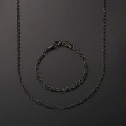 2-częściowy zestaw biżuterii, stal nierdzewna, łańcuszek i bransoletka