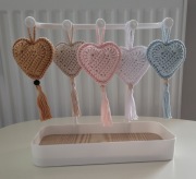 Brelok Serce z chwostką na szydełku zawieszka 100% handmade 