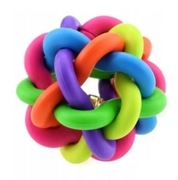 ZABAWKA GUMOWA PIŁKA PLECIONA Z DZWONKIEM DLA PSA