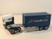 Samochód ciężarowy TIR skala N  "Camellia Line" niebieski kontener