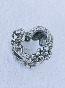 Charm's modułowy koralik  s925 serce z różami 