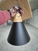 Lampa wisząca ALDO BLACK, czarna, drewno, styl skandynawski, 2 sztuki
