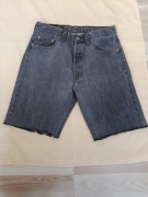 Szare Spodenki /szorty jeansowe Levi's 501. Obwód pasa 76 cm