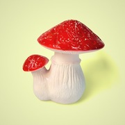 Figura Dekoracyjna - Dwa Grzybki Muchomorki (Cottagecore, Fiarycore)