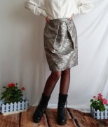 Srebrna Spódnica Mini Bombka Jeff Banks M 38 