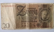 Niemcy - III Rzesza - BANKNOT - 20 Marek 1929