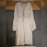 Sukienka boho premium falbany koronka NOWA 