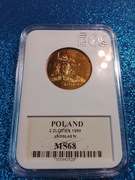 2 ZŁ WŁADYSŁAW IV WAZA 1999 MS68 GCN