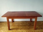 Duży masywny stół z litego drewna Regulowany 140-180cm Black Red White