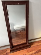 Stare drewniane stojace lustro antyk prl zwierciadło