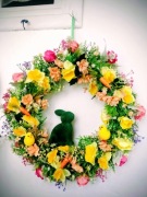 Wianek wielkanocny z zającem 50 cm