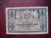 Banknot Niemcy - 20 marka 1915 r.