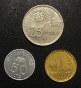 Hiszpania x 3, 1980, zestaw monet, Espana 82