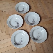 Zestaw 5 kolekcjonerskich talerzy głębokich – Sygnatura "B" (Bogucice)