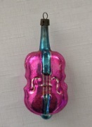 Bombka SKRZYPCE bombki choinkowe PRL szklane kształtki na choinkę vintage 