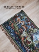 Gobelin vintage prl unikatowy lata 60-70 gobelin z czerwonym kapturkiem